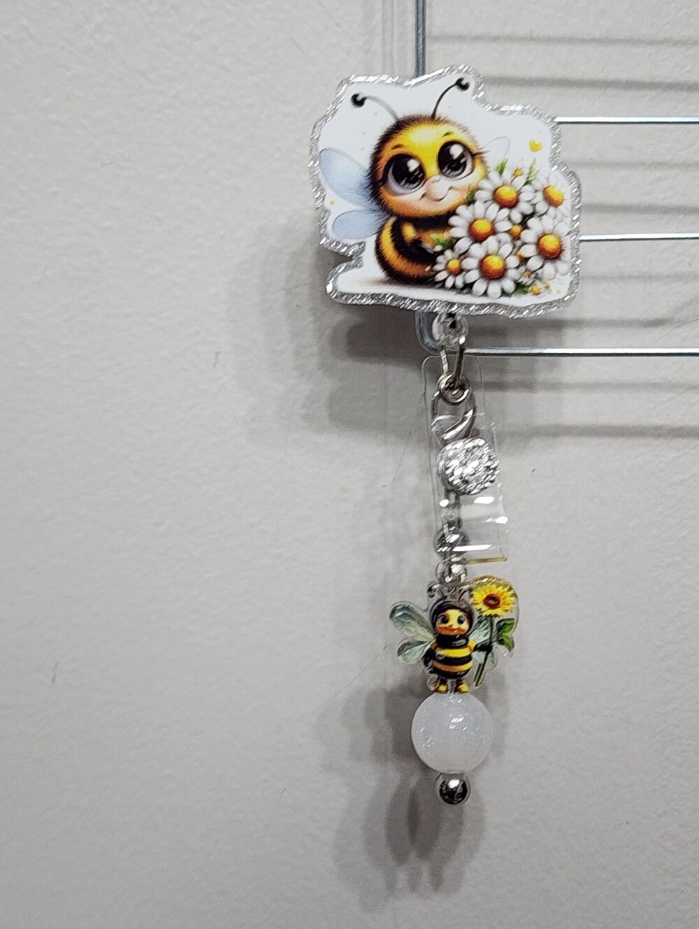 Bee Badge Reel Alligator Clip ID Holder Badge Clip Gift